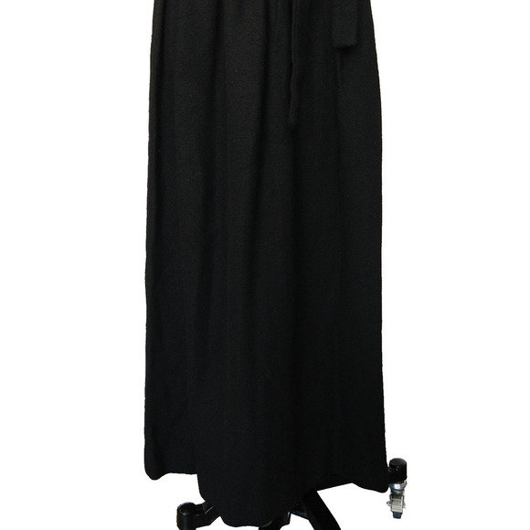 Vintage 50s Marek New York Black Maxi Dress Size S Wool Blend Belted Avant Garde - Picture 4 of 10